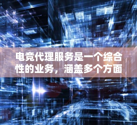 电竞代理服务是一个综合性的业务，涵盖多个方面，从战略规划到执行操作，代理公司需要具备多方面的能力和资源来有效支持电竞队伍或选手的发展。以下是电竞代理服务的详细分析