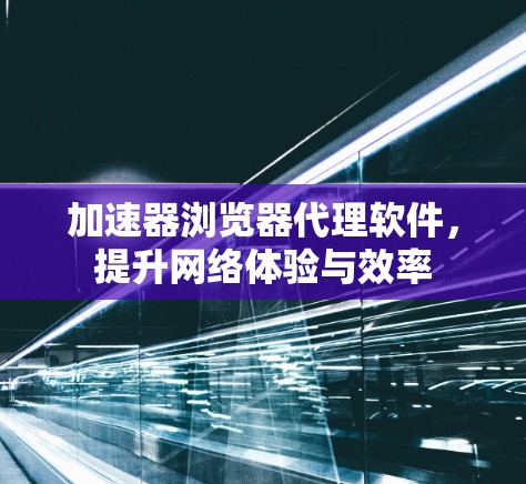 加速器浏览器代理软件，提升网络体验与效率