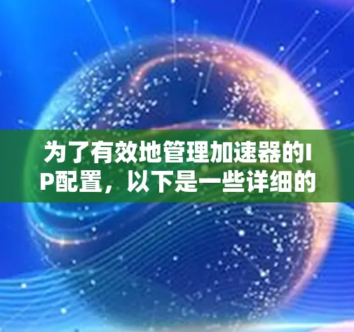 为了有效地管理加速器的IP配置，以下是一些详细的步骤和建议