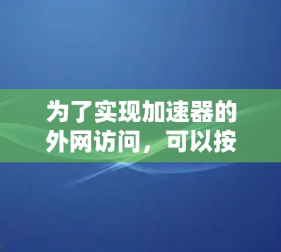 为了实现加速器的外网访问，可以按照以下步骤进行配置和优化