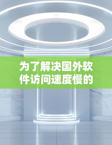 为了解决国外软件访问速度慢的问题，可以使用加速器来优化网络性能。以下是详细的解决方案
